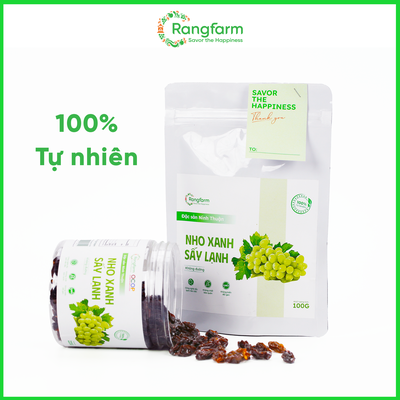 [PREMIUM] Nho Xanh Sấy Lạnh Không Đường Có Rangfarm 220g