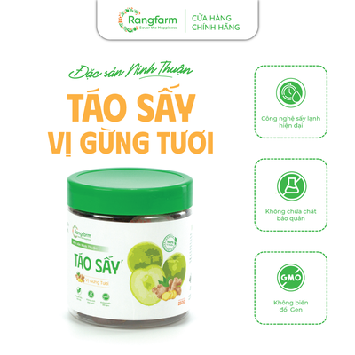 [PREMIUM] Táo Sấy Vị Gừng Ít Đường Rangfarm 250g