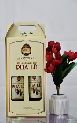 RƯỢU NHO NGUYÊN CHẤT PHA LÊ CRYTAL WINE 750ML LOẠI HỘP 2 CHAI (HKD ĐẶNG THỊ KIM DUNG)