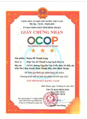 Rượu đế thanh long 500ml