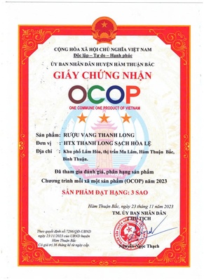 Rượu vang thanh long 750ml