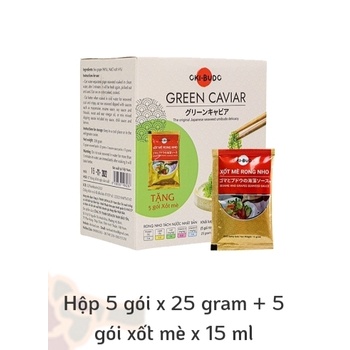 Rong nho tách nước Oki-budo hộp 5 gói 25gr +5 gói xốt mè 15ML (Nam Bảo Tín)