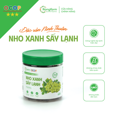 [PREMIUM] Nho Xanh Sấy Lạnh Không Đường Có Rangfarm 220g